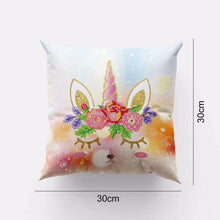 Laden Sie das Bild in den Galerie-Viewer, Kissenbezug Diamond Painting 5D 30x30 cm Einhorn