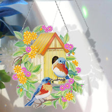Laden Sie das Bild in den Galerie-Viewer, Türhänger Diamond Painting 5D - Vogelhaus Beidseitig