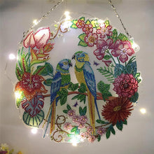 Laden Sie das Bild in den Galerie-Viewer, Türhänger Diamond Painting 5D Vögel mit LED und Anhänger