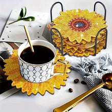 Laden Sie das Bild in den Galerie-Viewer, Untersetzer Diamond Painting 5D mit Sonnenblumen Set 10 Stück