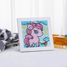 Laden Sie das Bild in den Galerie-Viewer, Diamond Painting 5D Kinder Einhorn mit Bilderrahmen