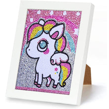 Laden Sie das Bild in den Galerie-Viewer, Diamond Painting 5D Kinder mit Einhorn mit Bilderrahmen