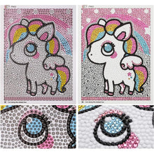 Laden Sie das Bild in den Galerie-Viewer, Diamond Painting 5D Kinder mit Einhorn mit Bilderrahmen