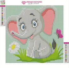Laden Sie das Bild in den Galerie-Viewer, Diamond Painting 5D Kinder Elefant mit Bilderrahmen