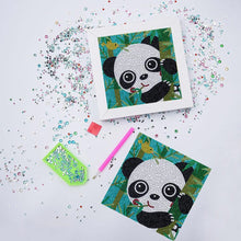 Laden Sie das Bild in den Galerie-Viewer, Diamond Painting mit Panda für Kinder mit Bilderrahmen