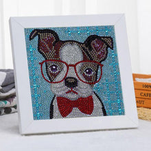 Laden Sie das Bild in den Galerie-Viewer, Set Diamond Painting 5D für Kinder - Hund mit Bilderrahmen