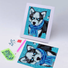 Laden Sie das Bild in den Galerie-Viewer, Set Diamond Painting 5D mit Design Husky und Bilderrahmen
