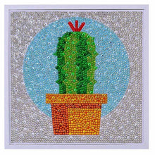 Laden Sie das Bild in den Galerie-Viewer, Diamond Painting 5D Kinder Kaktus mit Bilderrahmen