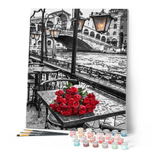 Laden Sie das Bild in den Galerie-Viewer, Malen nach Zahlen für Erwachsene | Terrasse und Blumenstrauß | Figured'Art