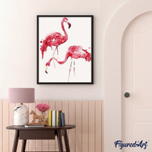 Laden Sie das Bild in den Galerie-Viewer, Malen nach Zahlen für Erwachsene | Rosarote Flamingos | Figured'Art