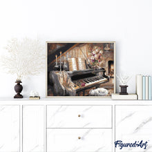 Laden Sie das Bild in den Galerie-Viewer, Malen nach Zahlen für Erwachsene | Klavier im Wohnzimmer | Figured'Art
