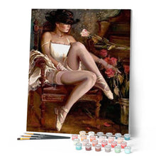 Laden Sie das Bild in den Galerie-Viewer, Malen nach Zahlen für Erwachsene | Sexy Frau mit Hut | Figured'Art
