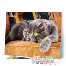 Laden Sie das Bild in den Galerie-Viewer, Malen nach Zahlen für Erwachsene | Katze auf dem Sofa | Figured'Art