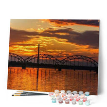 Laden Sie das Bild in den Galerie-Viewer, Malen nach Zahlen für Erwachsene | Brücke am Sonnenuntergang | Figured'Art
