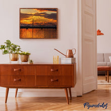 Laden Sie das Bild in den Galerie-Viewer, Malen nach Zahlen für Erwachsene | Brücke am Sonnenuntergang | Figured'Art