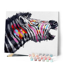 Laden Sie das Bild in den Galerie-Viewer, Malen nach Zahlen für Erwachsene | Zebra mit Farben bemalt | Figured'Art