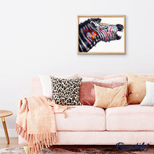 Laden Sie das Bild in den Galerie-Viewer, Malen nach Zahlen für Erwachsene | Zebra mit Farben bemalt | Figured'Art