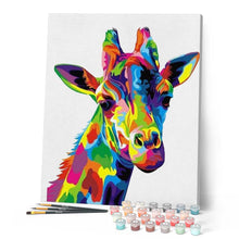 Laden Sie das Bild in den Galerie-Viewer, Malen nach Zahlen für Erwachsene | Giraffe Pop Art | Figured'Art