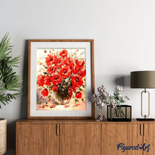 Laden Sie das Bild in den Galerie-Viewer, Malen nach Zahlen für Erwachsene | Rote Blüten | Figured'Art