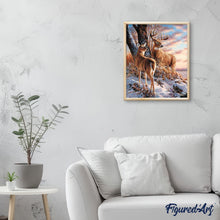 Laden Sie das Bild in den Galerie-Viewer, Malen nach Zahlen für Erwachsene | Hirsch im Winter | Figured'Art