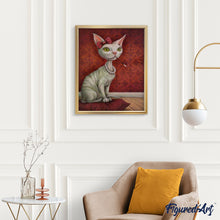Laden Sie das Bild in den Galerie-Viewer, Malen nach Zahlen für Erwachsene | Katze mit Halsband und Zigarettenspitze | Figured'Art
