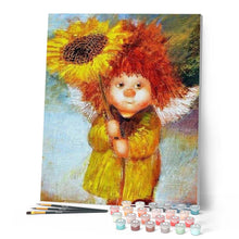 Laden Sie das Bild in den Galerie-Viewer, Malen nach Zahlen für Erwachsene | Mädchen mit Sonnenblume | Figured'Art