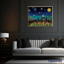 Laden Sie das Bild in den Galerie-Viewer, Malen nach Zahlen für Erwachsene | Sternennacht und Tiere von hinten | Figured'Art