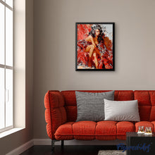 Laden Sie das Bild in den Galerie-Viewer, Malen nach Zahlen für Erwachsene | Stilvolle Frau in rot | Figured'Art