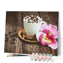 Laden Sie das Bild in den Galerie-Viewer, Malen nach Zahlen für Erwachsene | Blumen und Kaffee | Figured'Art