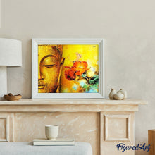 Laden Sie das Bild in den Galerie-Viewer, Malen nach Zahlen für Erwachsene | Gesicht des Buddhas und Blumen | Figured'Art