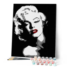 Laden Sie das Bild in den Galerie-Viewer, Malen nach Zahlen für Erwachsene | Monroe in schwarz und weiß | Figured'Art