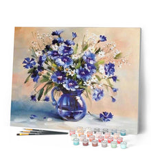 Laden Sie das Bild in den Galerie-Viewer, Malen nach Zahlen für Erwachsene | Saphirblaue Vase | Figured'Art