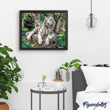 Laden Sie das Bild in den Galerie-Viewer, Malen nach Zahlen für Erwachsene | Weiße Tigerfamilie | Figured'Art