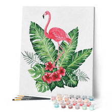 Laden Sie das Bild in den Galerie-Viewer, Malen nach Zahlen für Erwachsene | Blumen und Flamingo | Figured'Art