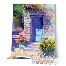 Laden Sie das Bild in den Galerie-Viewer, Malen nach Zahlen für Erwachsene | Türe mit Blumen | Figured'Art