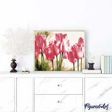 Laden Sie das Bild in den Galerie-Viewer, Malen nach Zahlen für Erwachsene | Roserote Tulpen | Figured'Art