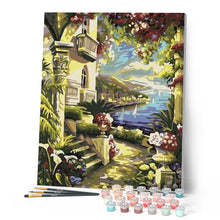 Laden Sie das Bild in den Galerie-Viewer, Malen nach Zahlen für Erwachsene | Villa in der Nähe des Meeres | Figured'Art