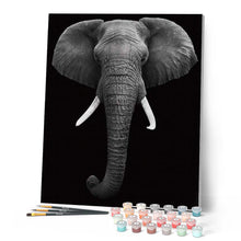 Laden Sie das Bild in den Galerie-Viewer, Malen nach Zahlen für Erwachsene | Elephant in grau und schwarz | Figured'Art