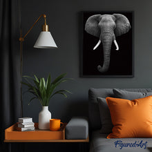 Laden Sie das Bild in den Galerie-Viewer, Malen nach Zahlen für Erwachsene | Elephant in grau und schwarz | Figured'Art