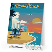 Laden Sie das Bild in den Galerie-Viewer, Reiseposter Miami Beach