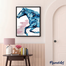 Laden Sie das Bild in den Galerie-Viewer, Malen nach Zahlen für Erwachsene | Blaues Pferd | Figured'Art