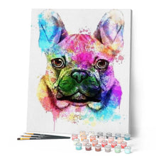 Laden Sie das Bild in den Galerie-Viewer, Malen nach Zahlen für Erwachsene | Schöner bunter Hund | Figured'Art