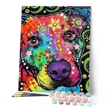 Laden Sie das Bild in den Galerie-Viewer, Malen nach Zahlen für Erwachsene | Bunter Hundekopf | Figured'Art