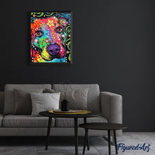 Laden Sie das Bild in den Galerie-Viewer, Malen nach Zahlen für Erwachsene | Bunter Hundekopf | Figured'Art