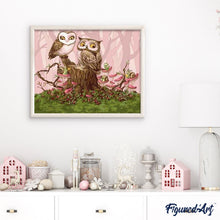 Laden Sie das Bild in den Galerie-Viewer, Malen nach Zahlen für Erwachsene | Eulen im Wald | Figured'Art