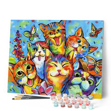 Laden Sie das Bild in den Galerie-Viewer, Malen nach Zahlen für Erwachsene | Glückliche Katzen | Figured'Art