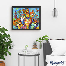 Laden Sie das Bild in den Galerie-Viewer, Malen nach Zahlen für Erwachsene | Glückliche Katzen | Figured'Art
