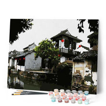 Laden Sie das Bild in den Galerie-Viewer, Malen nach Zahlen für Erwachsene | Kleine Stadt in Japan | Figured'Art