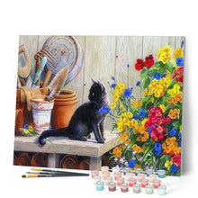 Laden Sie das Bild in den Galerie-Viewer, Malen nach Zahlen für Erwachsene | Kätzchen im Garten | Figured'Art