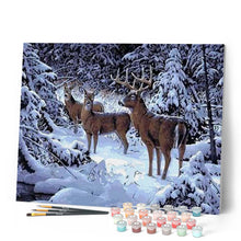 Laden Sie das Bild in den Galerie-Viewer, Malen nach Zahlen für Erwachsene | Hirsche im Schnee | Figured'Art
